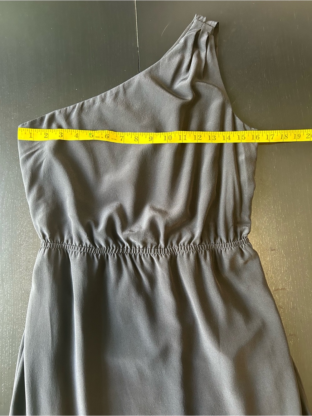 Club Monaco SILK Black One-Shoulder Maxi Dress with Side Slits - 90s Minimalism - Picture 11 of 14